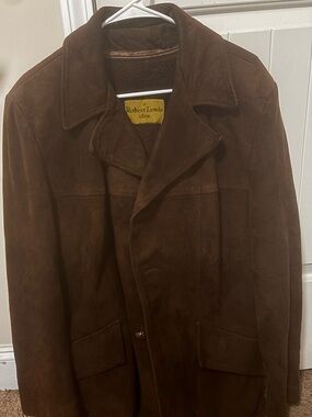 Men’s Brown Suede Pea Coat